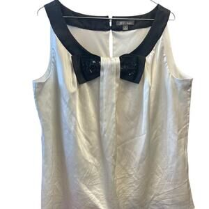 Ivory and black bow tie